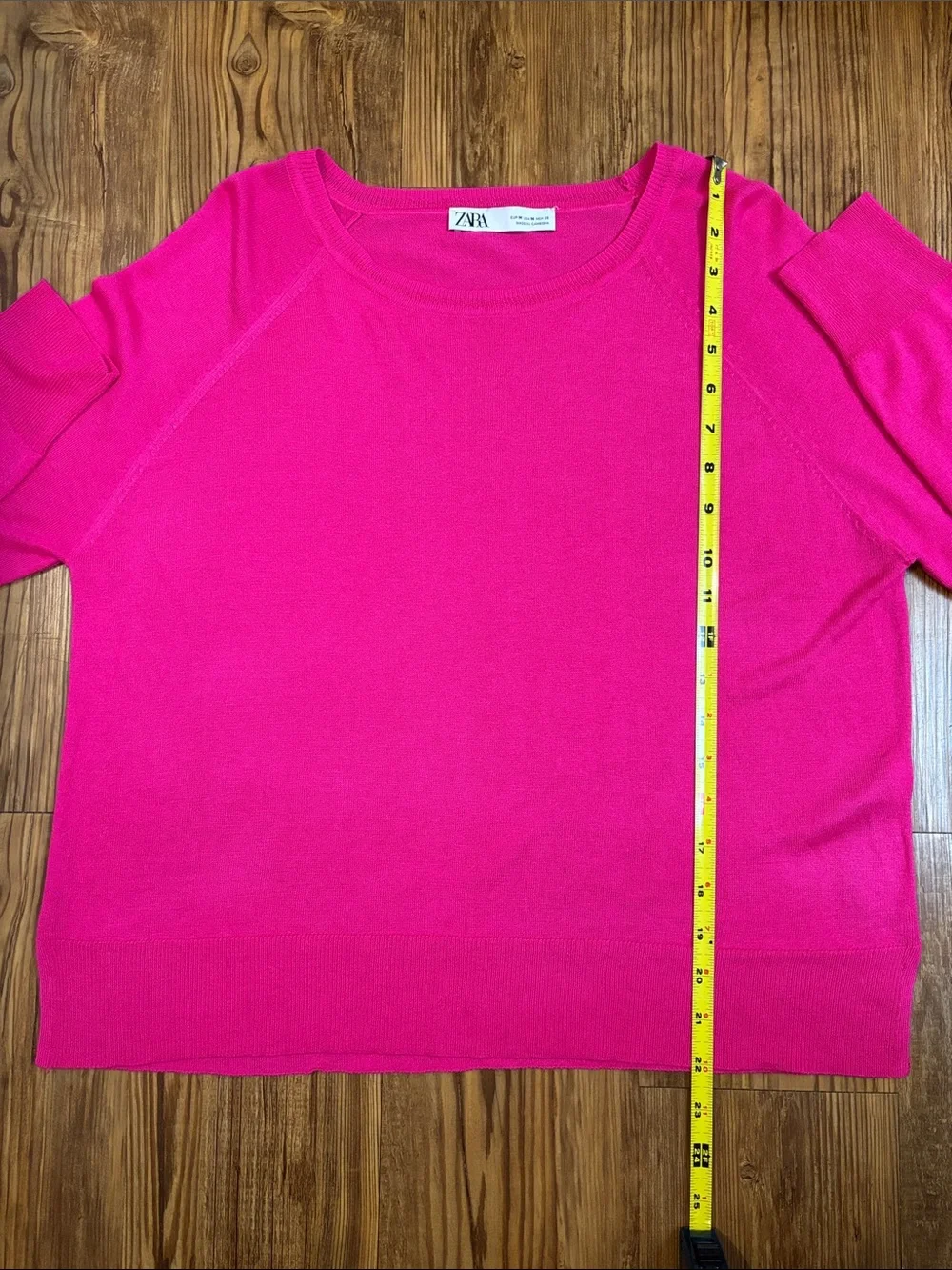 Zara Fuchsia Scoop Neck Lightweight Sweater